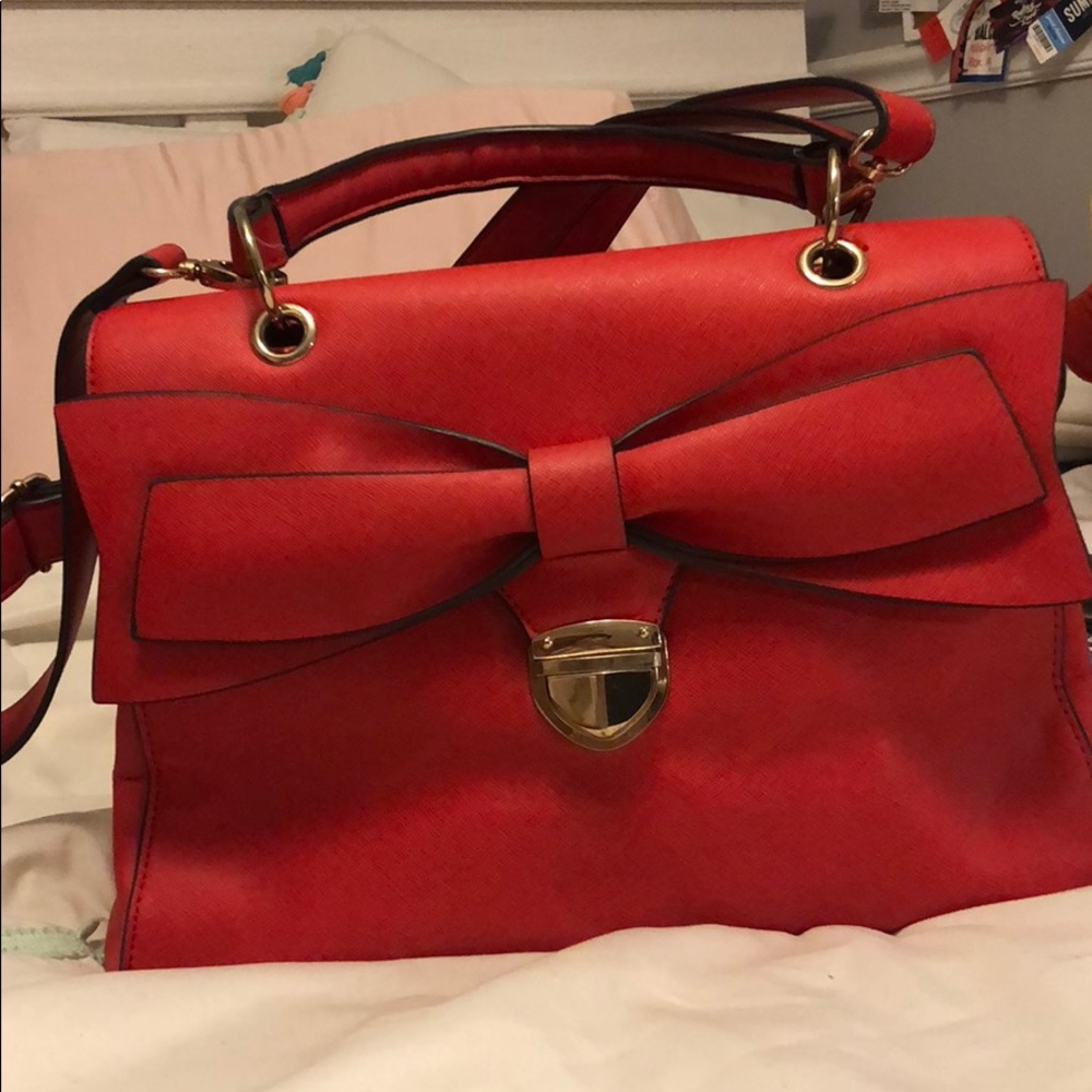 ALDO red bow purse